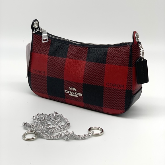Coach Jes Baguette With Buffalo Plaid Print - Picture 9 of 10